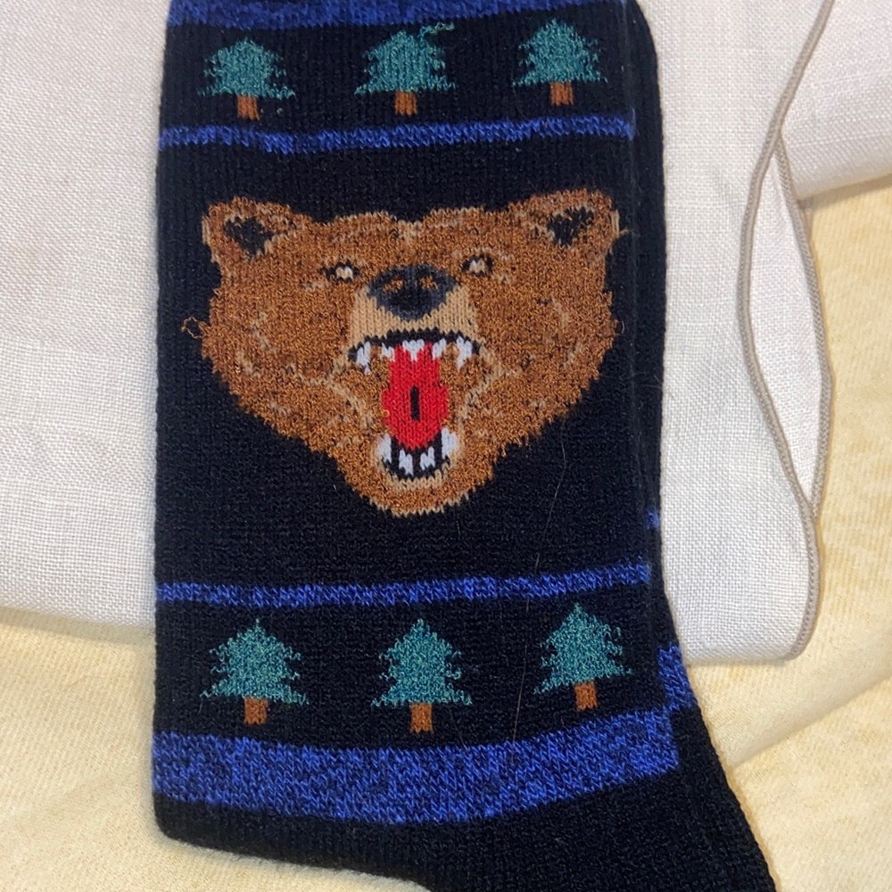 MENS GRIZZLY BEAR BOOT SOCKS NEW Black